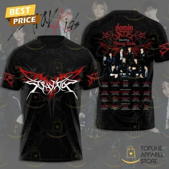 Discover Stray Kids Dominate World Tour 3D T-Shirt