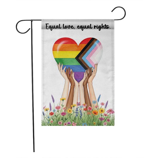 Discover Equality Love Garden Flag, Love Diversity Flag Decor, Lgbt Pride Flag