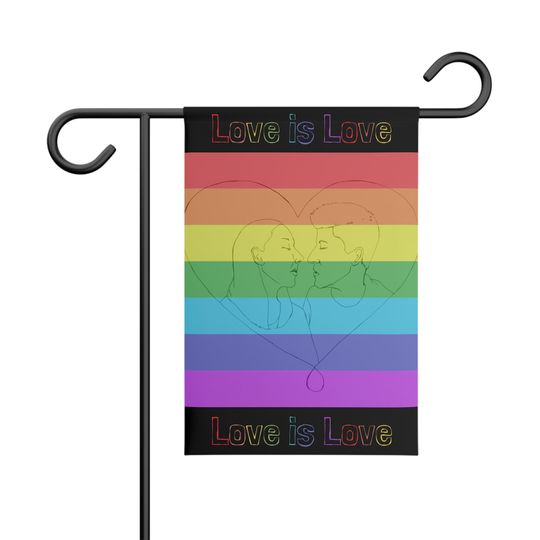 Discover Rainbow Love Garden Banner, LGBTQ+ Pride Decor, Outdoor Garden Flag