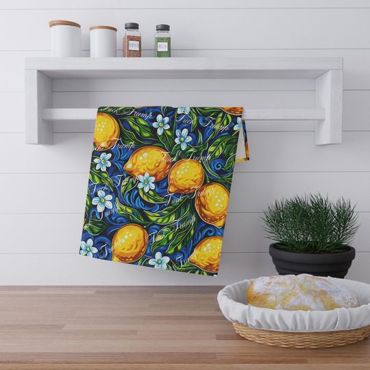 Discover Lemon Blossom Tea Towel, Kitchen Decor, Anti-Trump Gift, Political Humor