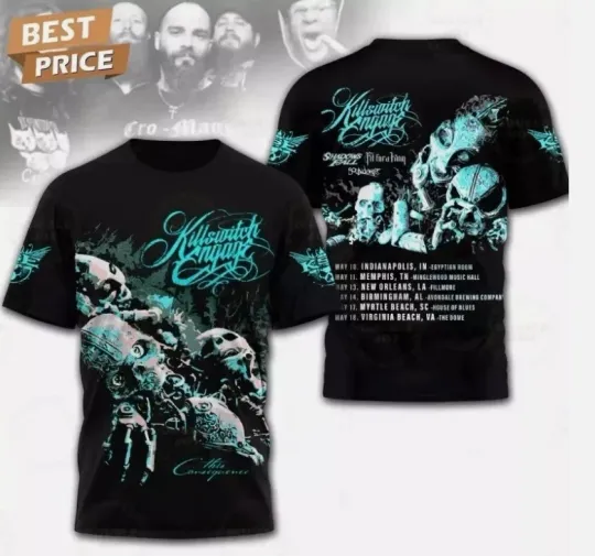 Discover Killswitch Engage Shadows Fall Tour 2025  3D T-shirt