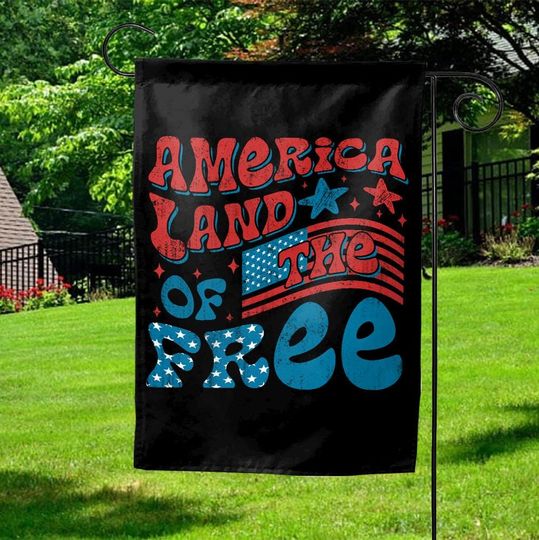 Discover Land Of The Free Flag America Patriotic Banner Red White Blue Garden Sign Independence Decor