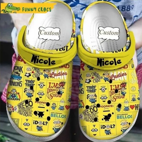 Discover Custom Pattern Minion Slippers Clogsband Clogs