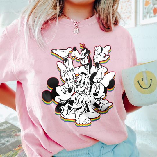 Discover Mickeyy & Friends Rainbow Pride Month Shirt, Disneyyy LGBTQ+ Shirt, Disneyyy Equality