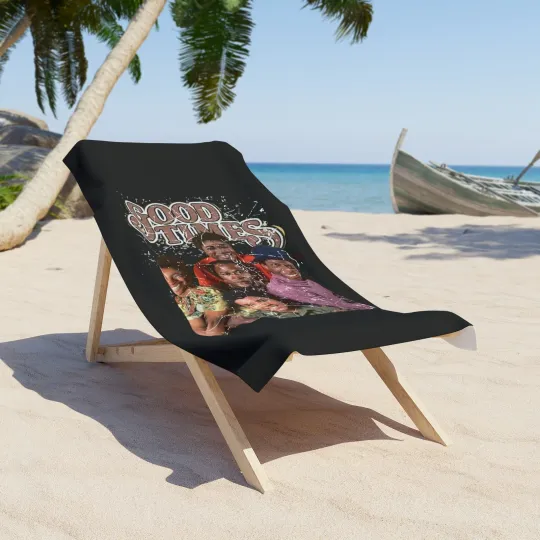 Discover Good Times Beach Towel, Fun Pool Towel, Summer Swim Accessory