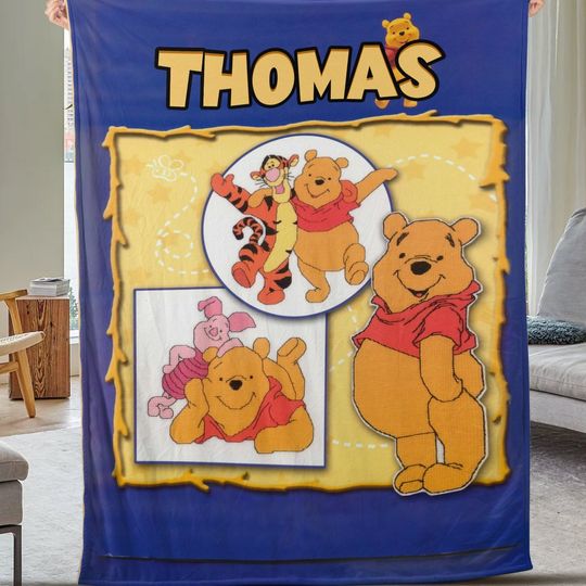 Discover Personalized Cute Pooh Blanket, Disneyyy winniee the poohh Blanket, Honey Pooh
