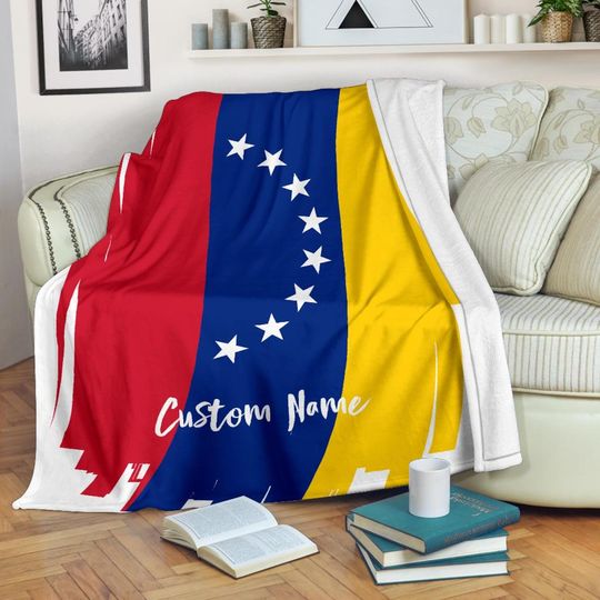 Discover Venezuela Custom Name Blanket / Venezuela Throw Blanket / Venezuela Fleece Blanket