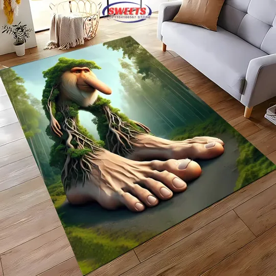 Discover Humorous Creatures Italian Brainrot Theme Rugs, Living Room Decor