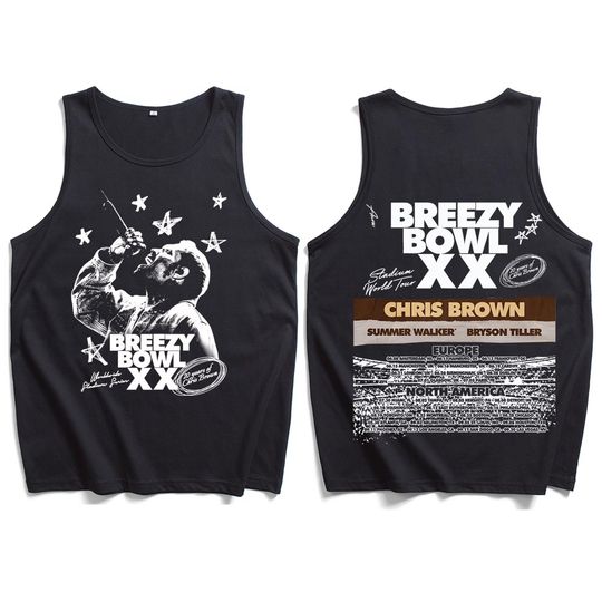 Discover Chris Brown Breezy Bowl XX Tour 2025 Tank Tops