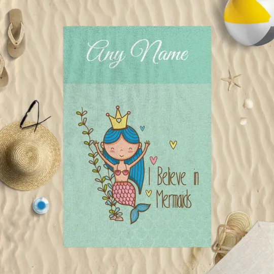 Discover Personalised Mermaid Towel Beach Towel Sun Bathing Pool Swim