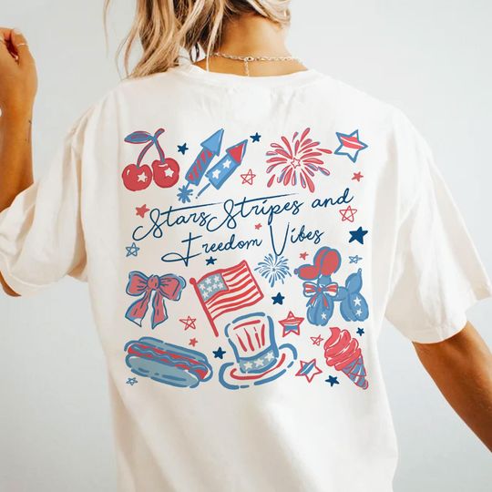 Discover Stars Stipes and Freedom Vibes 4th Of July shirt
