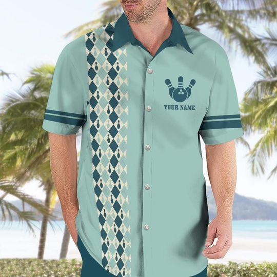 Discover Personalized Retro Bowling Hawaiian Shirt For Men Women, Custom Name Bowling