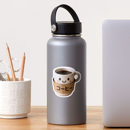Discover Tully's Coffee Cup Cute 3D in Japanese Sticker