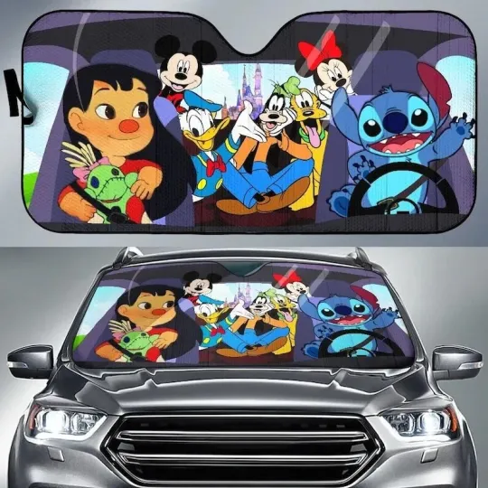 Discover Lilo And Stitchh Car Sunshade, Mickeyy And Friends Car Windshield, Disneyyy Movie