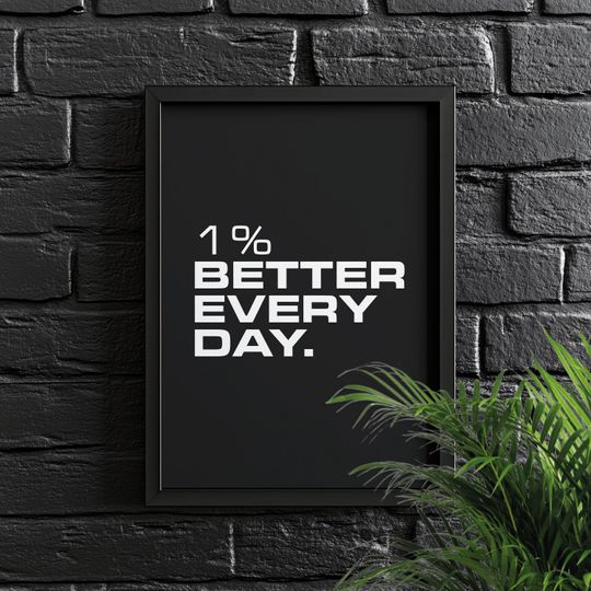 Discover 1% Better Every Day Motivational Poster, Wall Art, Home Office