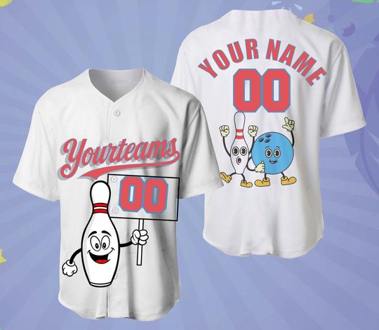 Discover Personalized Vintage Bowling Team Baseball Jersey, Custom Name & Team Bowling Jersey, Uniform For Bowling Team, Bowling Lovers, Sport Gifts