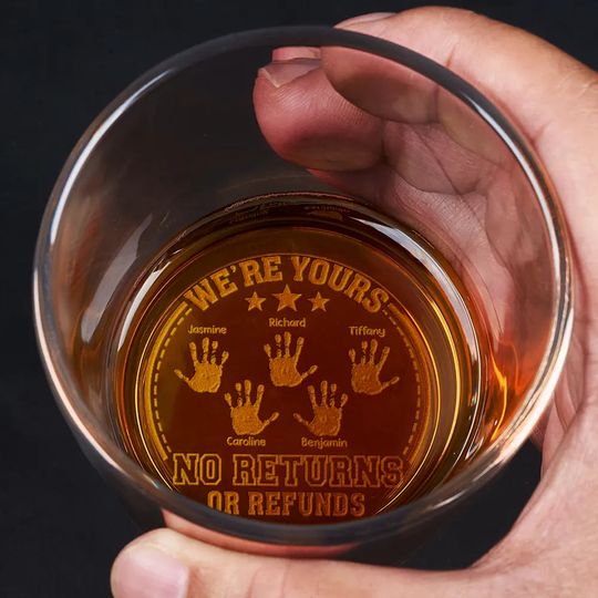 Discover No Returns Or Refunds - Personalized Engraved Whiskey Glass