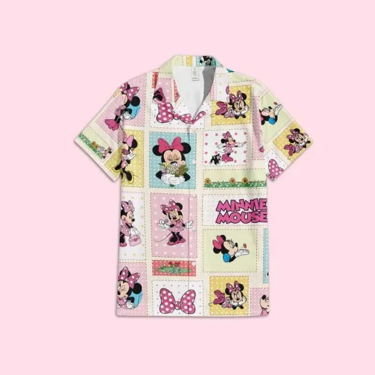 Discover Cute Minniee Mouse Gift For Fan Blocks Of Minniee Style Hawaiian Shirt