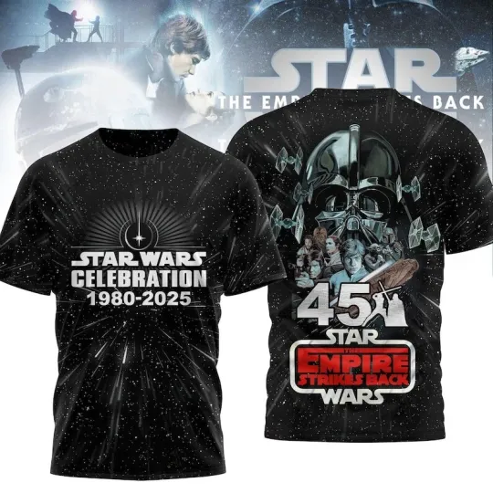 Discover Starr Warss Celebration The Empire Strikes Back 45th Anniversary Tshirt 3D Printed