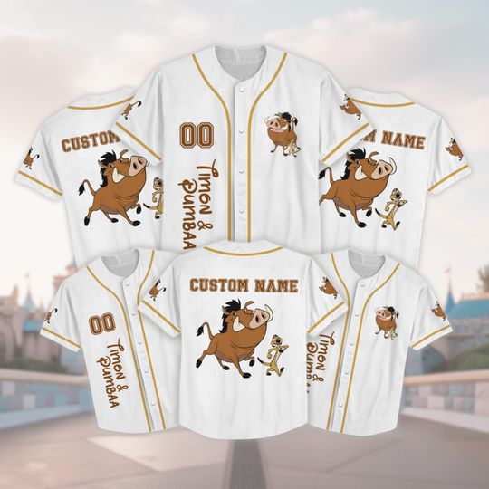 Discover Custom Timon And Pumbaa Lion King Baseball Jersey, Hakuna Matata Disneyyy Shirt
