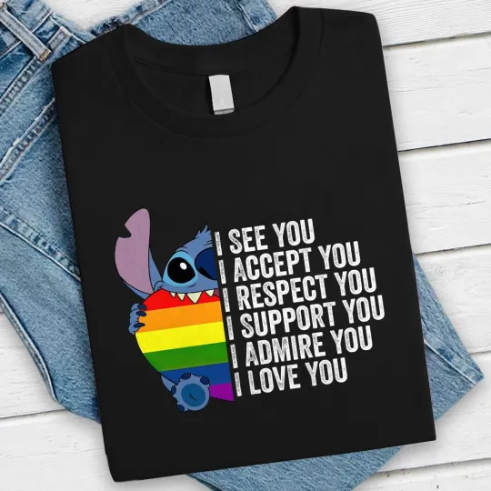 Discover Stitchh Rainbow Heart I See You I Accept You I Respect You LGBT T-Shirt