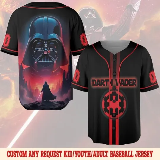 Discover Personalized Darthh Vaderr Galaxy's Edge Starr Warss Fan Gift Baseball Jersey Shirt