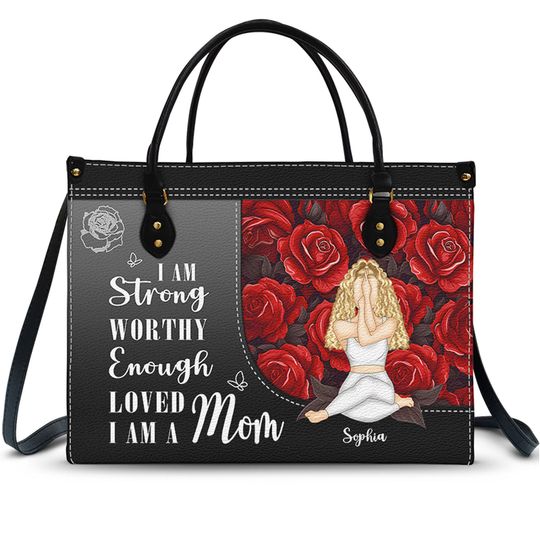 Discover I Am Loved - Gift For Mom - Personalized Leather Bag