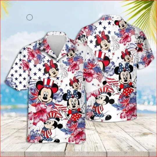 Discover Disneyyy Hibiscus Hawaiian Shirt Mickeyy mouse Inspired Tropical Hawaiian Shirt
