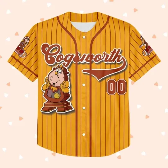Discover Personalized Cogworth Beautyy and The Beastt Character Baseball Jersey Shirt