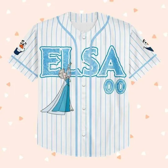Discover Personalized Princess Elsaa Frozenn Cartoon Ice Queen Baseball Jersey Shirt