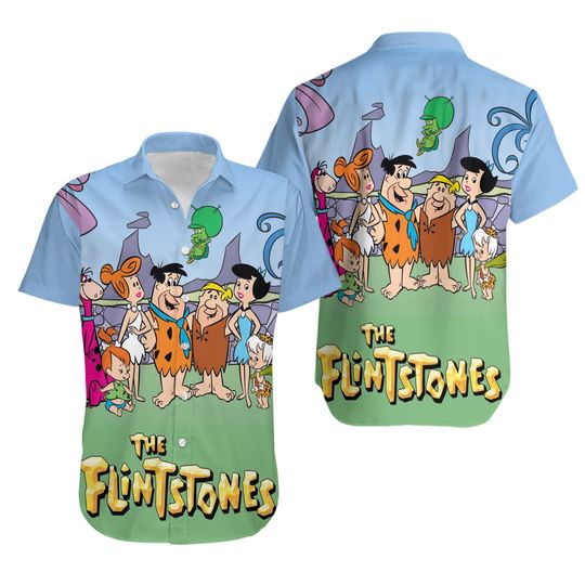 Discover Nostalgic Movie The Flintstoness Printing button down shirt