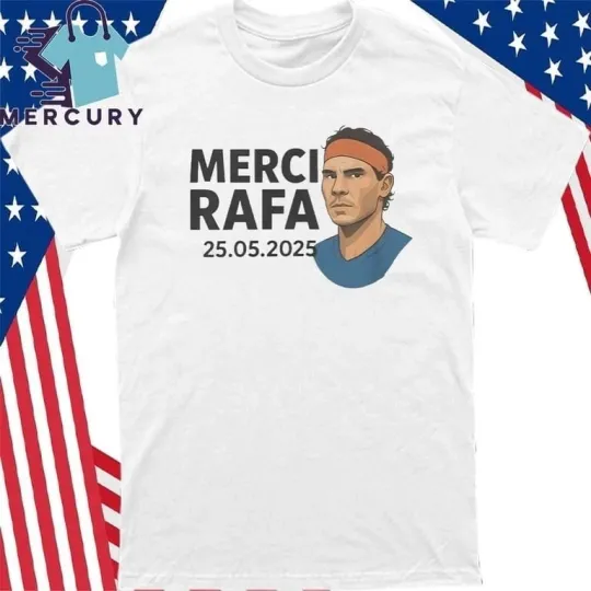 Discover Merci Rafa 2025 French Open Tennis Tribute Graphic T-Shirt