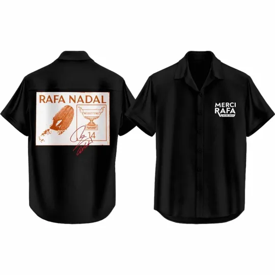 Discover Rafael Nadal Merci Rafa Hawaiian Shirt 2025