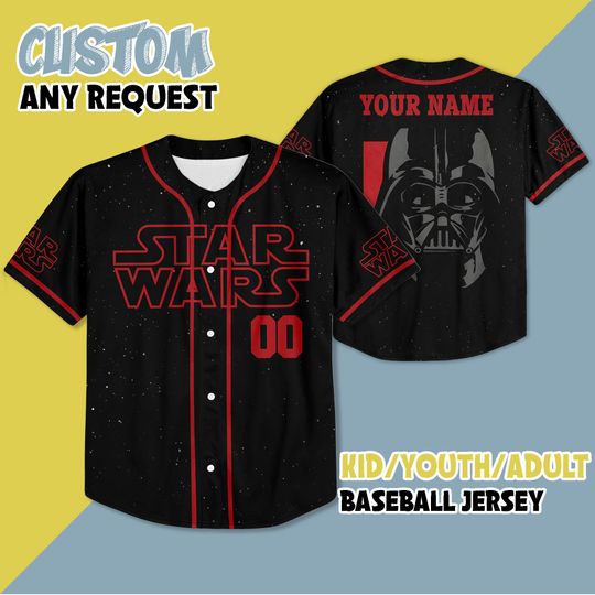 Discover Personalized Darthh Vaderr Starr Warss Baseball Jersey, Disneyyy Starr Warss Baseball Jersey