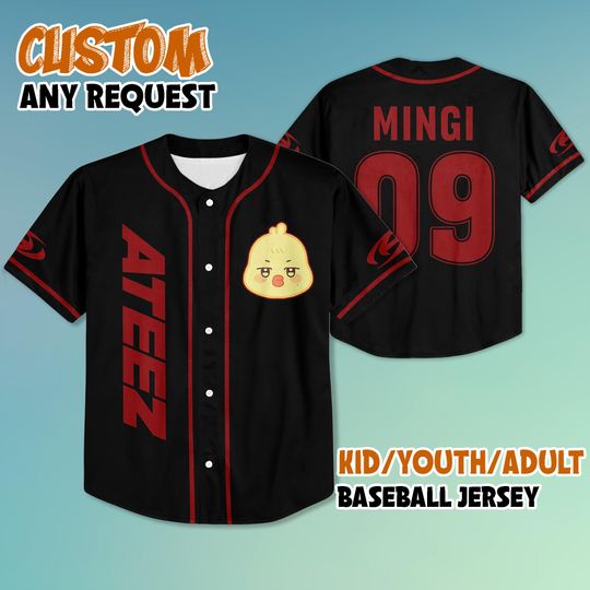 Discover Ateez Aniteez Mingi Baseball Jersey, Ateez In Your Fantasy Kpop Baseball Jersey