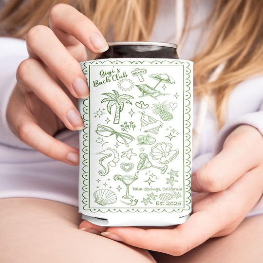 Discover Personalized Bachelorette Can Cooler, Custom Location And Name Bachelorette Party Can Cooler