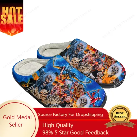 Discover M-Maidens H-Heavy M-Metal Rock Band Singer Iron Home Indoor Slippers