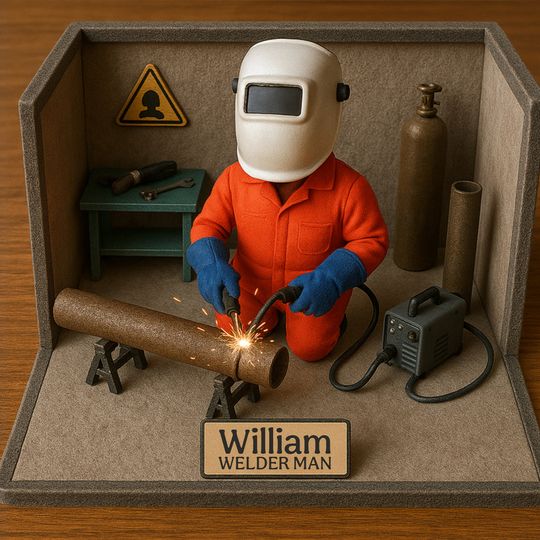 Discover Cool Welder Man - Personalized Welder Custom Shaped Acrylic Plaque
