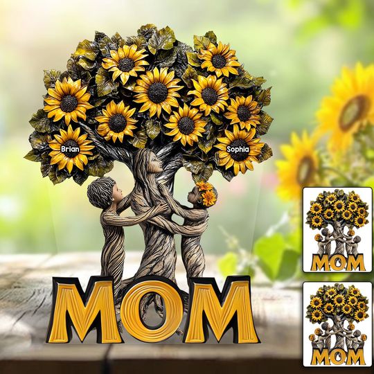Discover Best Mom Ever - Personalized Mother Custom Shaped Acrylic Plaque