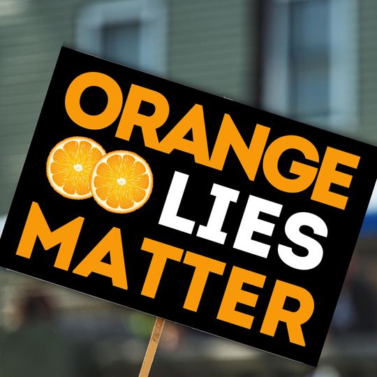 Discover PROTEST Sign Orange Lies Matter, Digital Art, Protest Sign For April, Anti Trump Anti Musk, Political Rally Art