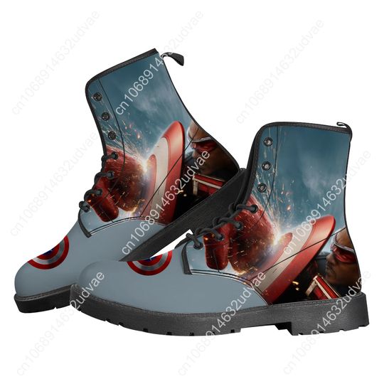 Discover Captain Shield Boots Mens Womens Teenager Canvas Boots