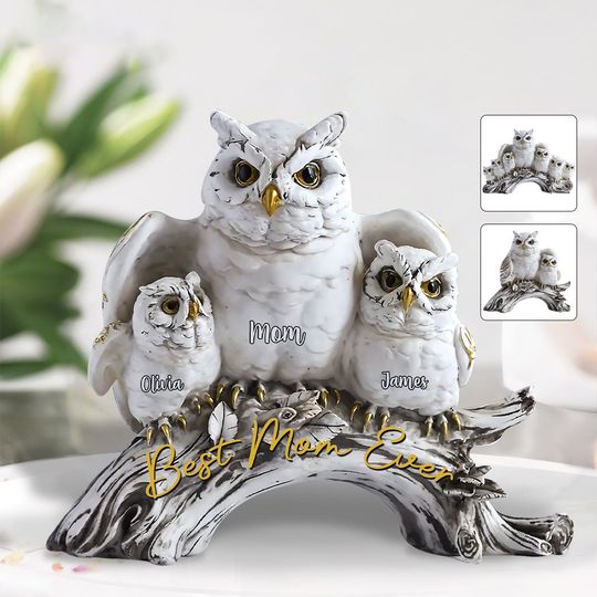 Discover Best Owl Mom Ever - Personalized Mother Custom Shaped Acrylic Plaque