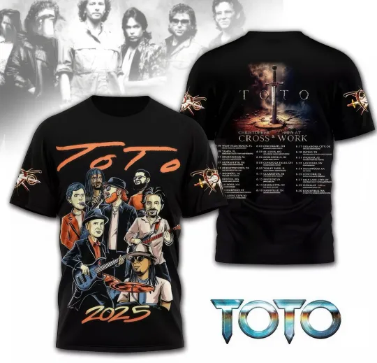 Discover TOTO Band The Dogz Of Oz World Tour 2025 AOP 3D T shirt
