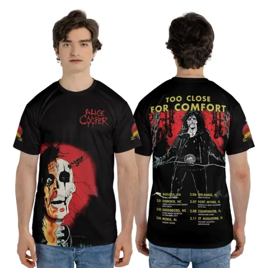 Discover Alice Cooper Too Close For Comfort 2025 3D T-Shirt