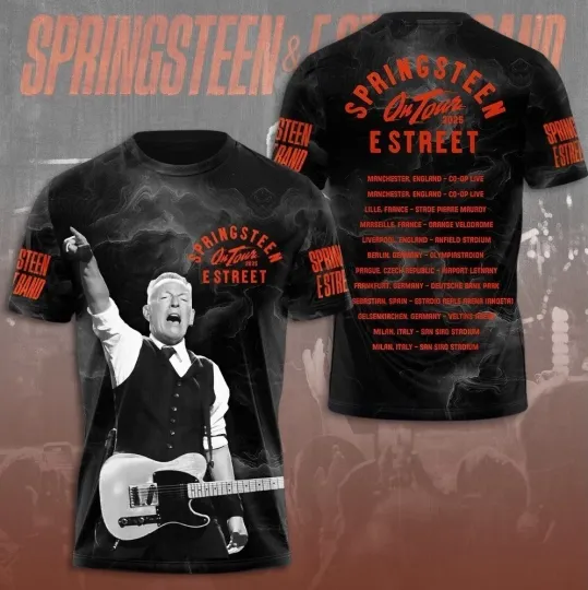 Discover Bruce Springsteen And The E Street Band Tour 2025 3D T Shirt S-5XL