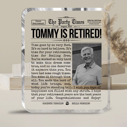 Discover Happy Retirement! - Personalized Retired Custom Shaped Acrylic Plaque
