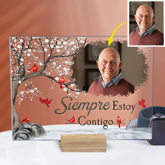 Discover Siempre Estoy Contigo - Personalized Memorial Transparent Acrylic Plaque