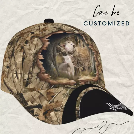 Discover Personalized Farm Sheep 3D Cap, All Over Print Baseball Cap for Animal Lovers