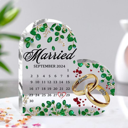 Discover Married - Personalized Couple Custom Shaped Acrylic Plaque