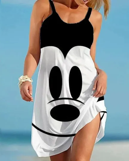 Discover Disneyyy Mickeyy mouse sexy women's mini dress 2025 summer beach dress